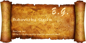 Bukovszky Gyula névjegykártya